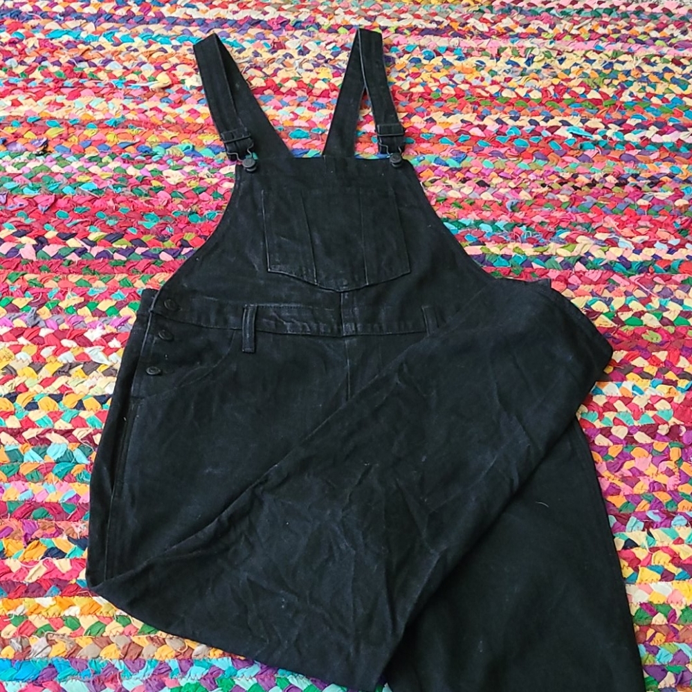 Old Navy overalls sz 6 black denim straight leg